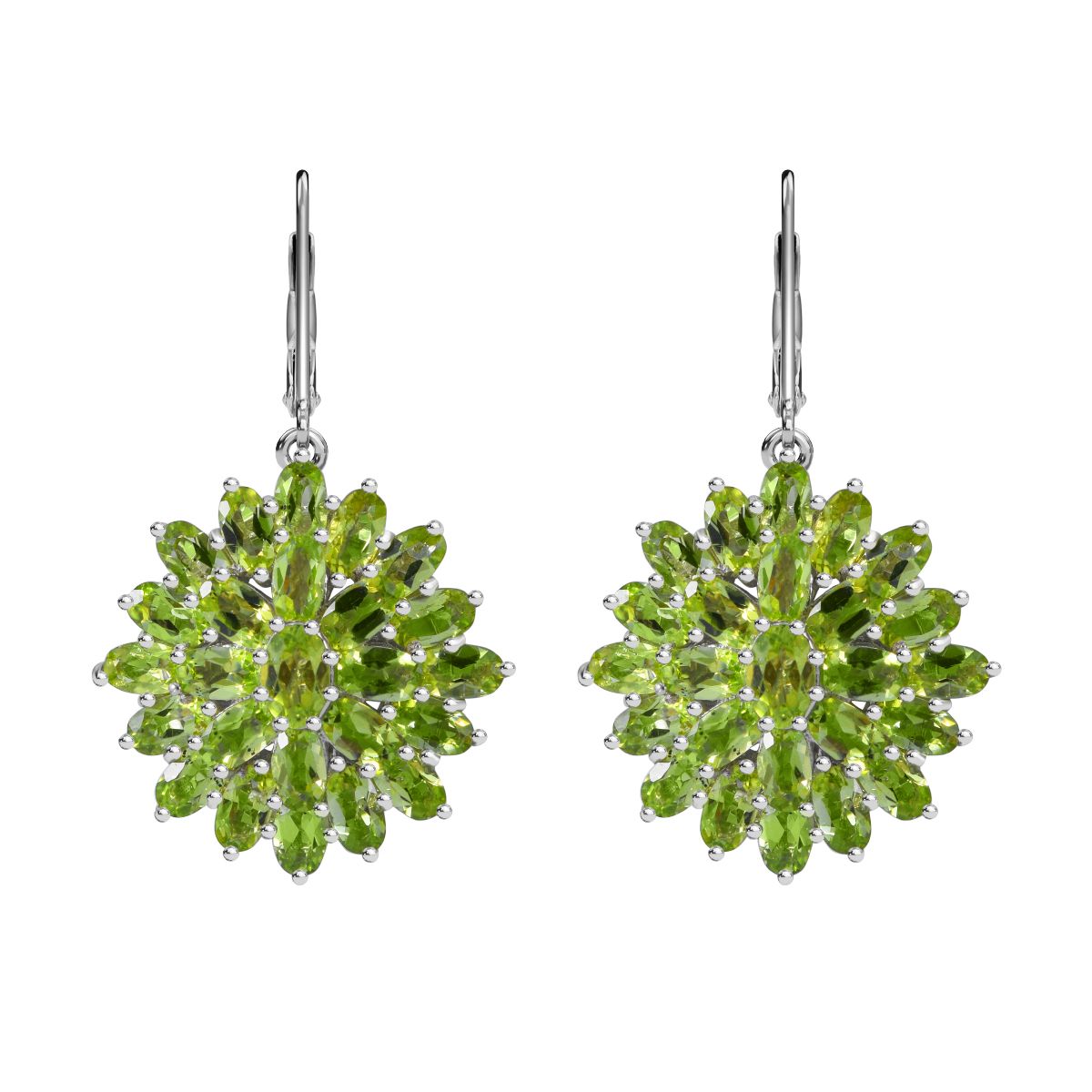 AA Peridot Ohrringe 925 Silber rhodiniert ca. 12.15 ct