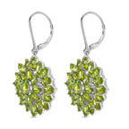 AA Peridot Ohrringe 925 Silber rhodiniert ca. 12.15 ct