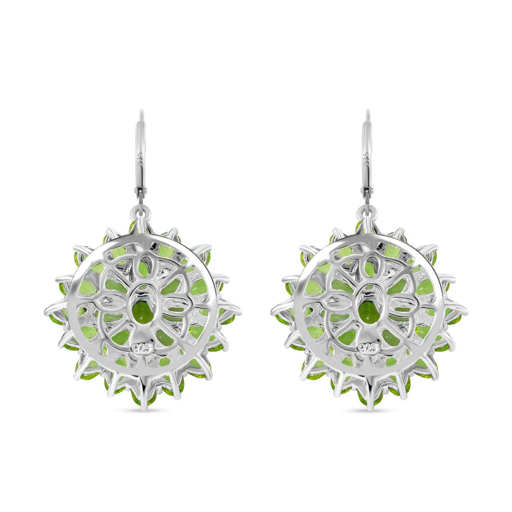 AA Peridot Ohrringe 925 Silber rhodiniert ca. 12.15 ct