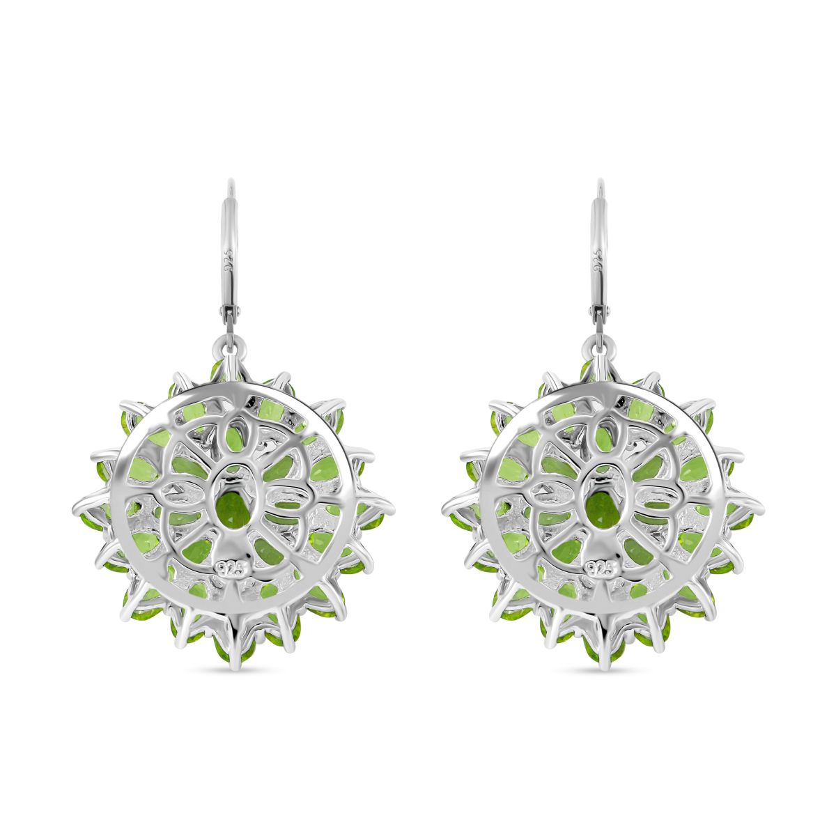AA Peridot Ohrringe 925 Silber rhodiniert ca. 12.15 ct