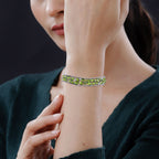 AA Natürlicher Peridot Armreif ca. 19 cm 925 Silber rhodiniert ca. 15.12 ct