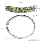 AA Natürlicher Peridot Armreif ca. 19 cm 925 Silber rhodiniert ca. 15.12 ct