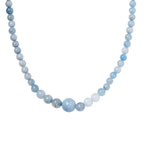 Milchiger Aquamarin Halskette ca. 50 cm 925 Silber rhodiniert ca. 163.50 ct
