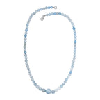 Milchiger Aquamarin Halskette ca. 50 cm 925 Silber rhodiniert ca. 163.50 ct