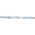 Milchiger Aquamarin Halskette ca. 50 cm 925 Silber rhodiniert ca. 163.50 ct