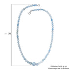 Milchiger Aquamarin Halskette ca. 50 cm 925 Silber rhodiniert ca. 163.50 ct
