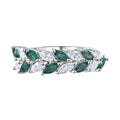 AA Kagem Sambischer Smaragd, Moissanit Ring 925 Silber rhodiniert (Größe 18.00) ca. 1,99 ct