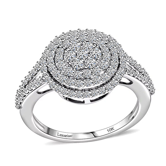 LUXURIANT DIAMOND - Lab Grown Diamant SI-GH Ring 417 Gold Rhodiniert (Größe 17.00) ca. 1,02 ct