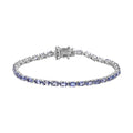 Tansanit Armband ca. 20 cm 925 Silber rhodiniert ca. 7,70 ct.