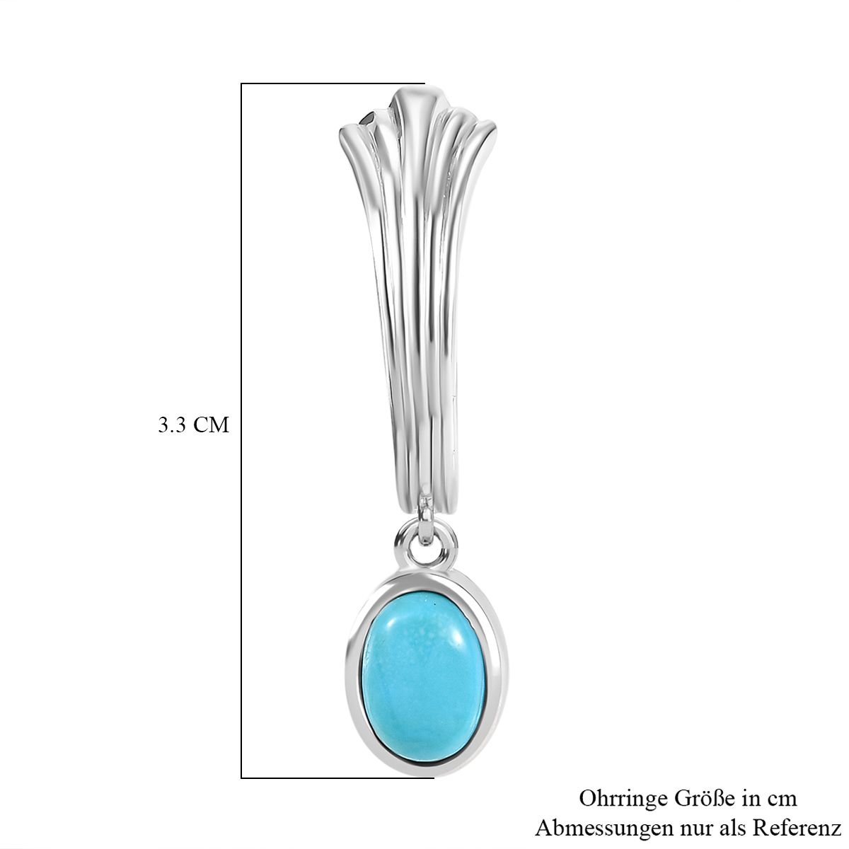 AA Sleeping Beauty Türkis Ohrringe 925 Silber rhodiniert ca. 1,48 ct.