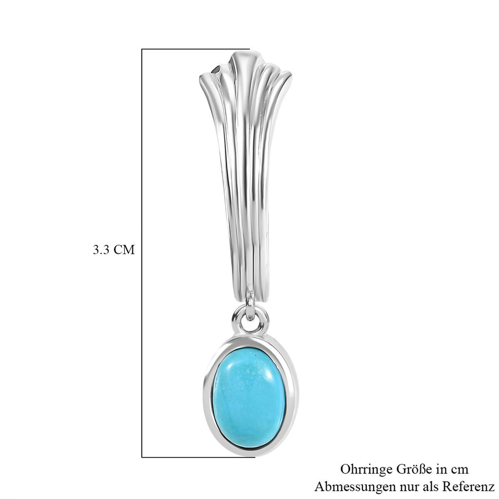 AA Sleeping Beauty Türkis Ohrringe 925 Silber rhodiniert ca. 1,48 ct.