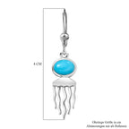 AA Amerikanische Natürliche Sleeping Beauty Türkis Ohrringe 925 Silber rhodiniert ca. 1.48 ct
