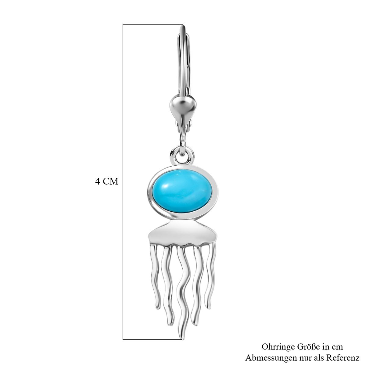 AA Amerikanische Natürliche Sleeping Beauty Türkis Ohrringe 925 Silber rhodiniert ca. 1.48 ct