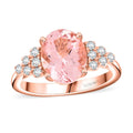 LUXORO AAA Rosa Morganit, Weißer Diamant Ring 417 Gold (Größe 17.00) ca. 3,00 ct