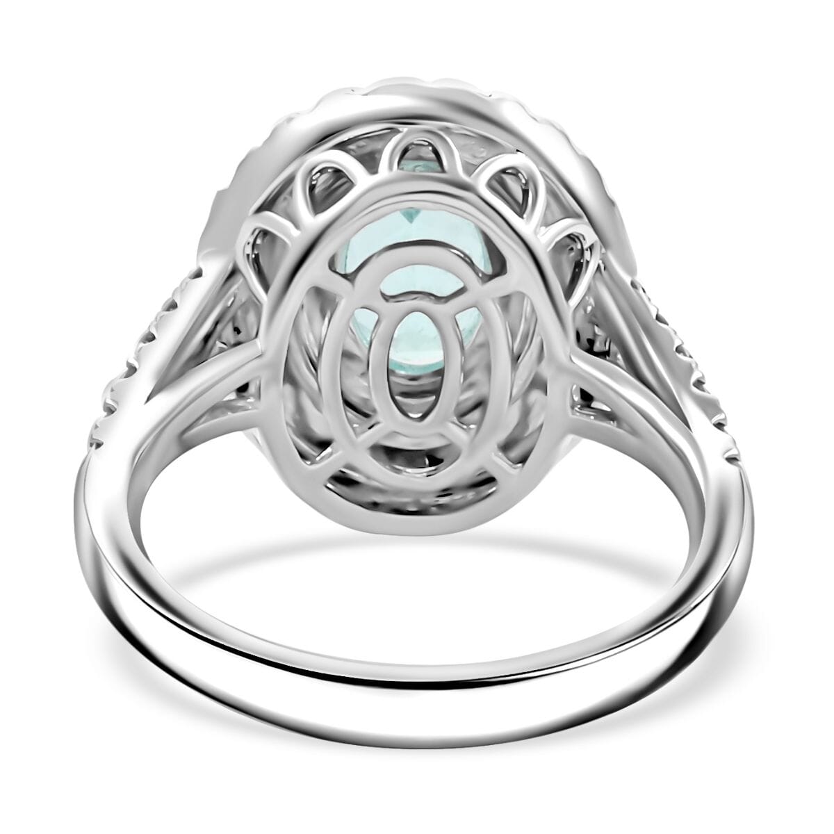 CHAIRMAN VAULT COLLECTION - AAAA Paraiba Turmalin, Weißer Diamant AGI zertifiziert Ring, zertifiziert und geprüft, 950 Platin (Größe 17.00) ca. 2.75 ct