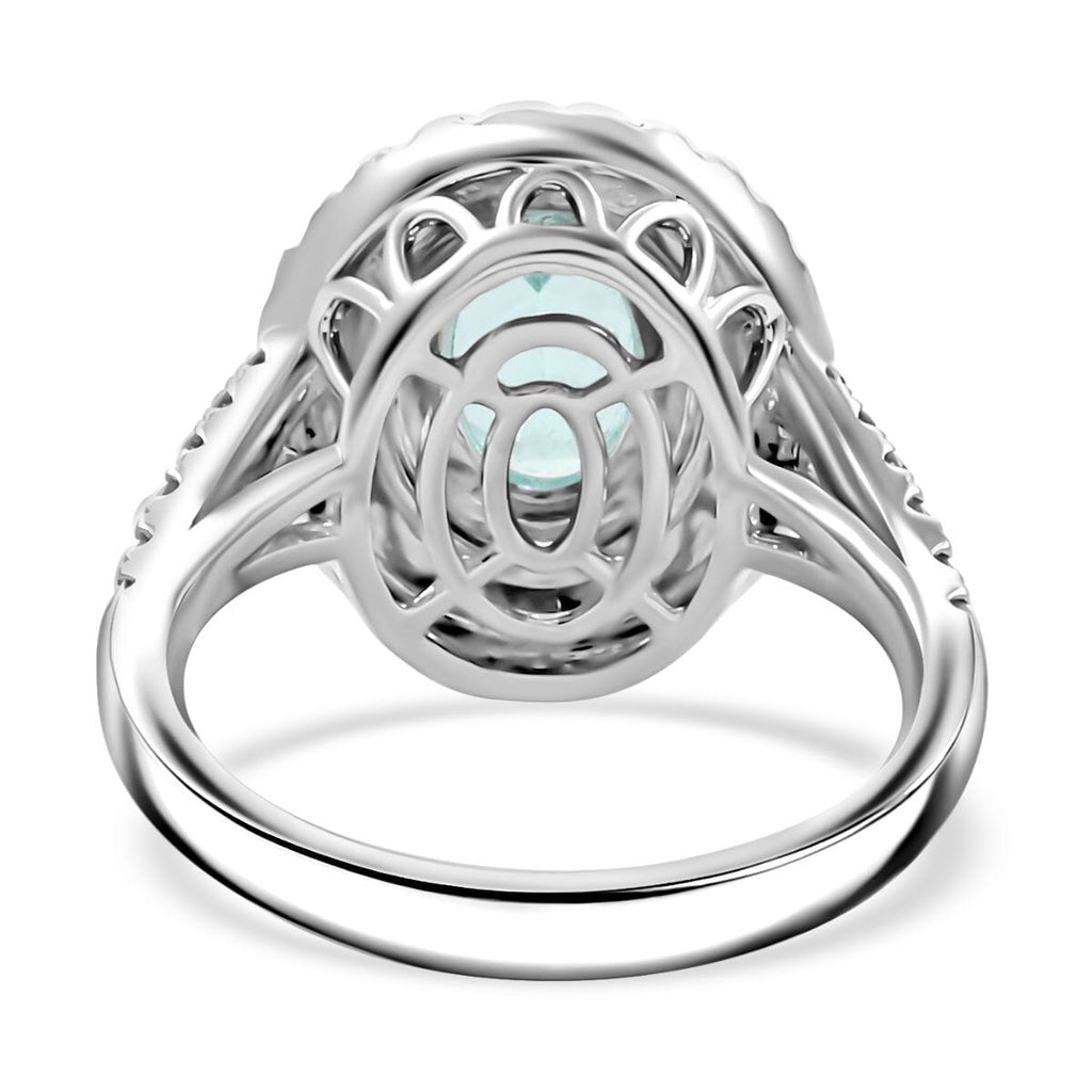 CHAIRMAN VAULT COLLECTION - AAAA Paraiba Turmalin, Weißer Diamant AGI zertifiziert Ring, zertifiziert und geprüft, 950 Platin (Größe 17.00) ca. 2.75 ct