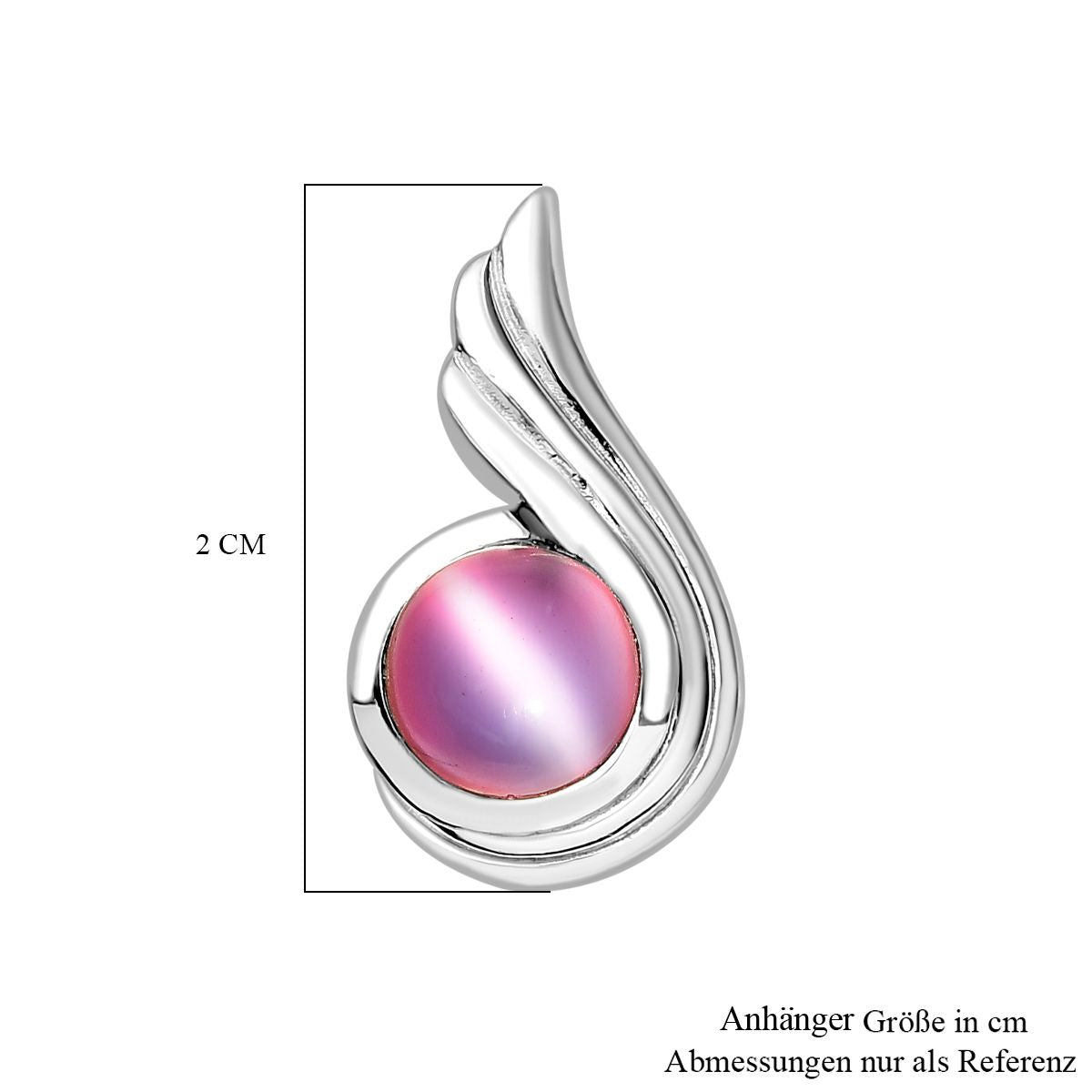 Flamingo Mondstein Ohrringe 925 Silber rhodiniert ca. 3.11 ct