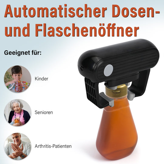 Elektrischer Glasöffner - Kompatibel mit verschiedenen Deckeln, 17 x 6,6 x 10,5 cm, Rot