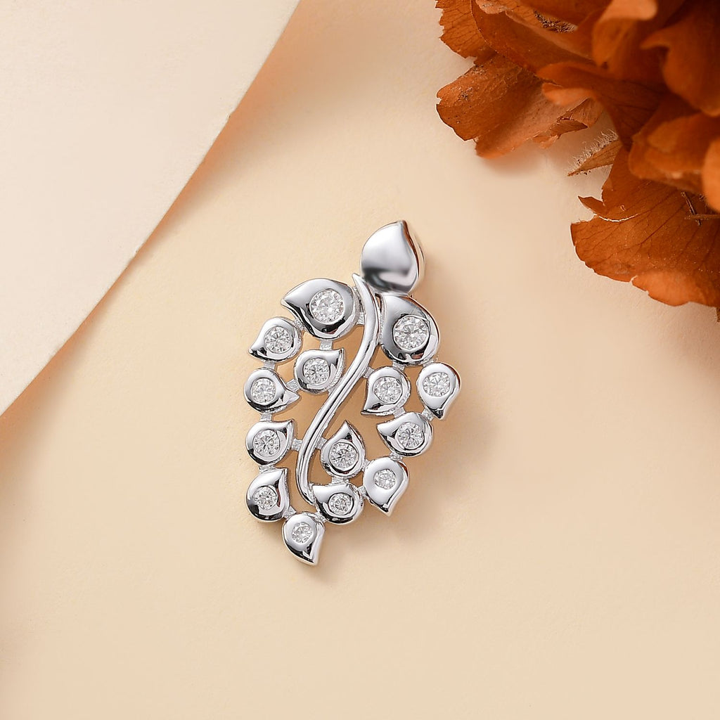 Moissanit Anhänger 925 Silber rhodiniert ca. 0.41 ct