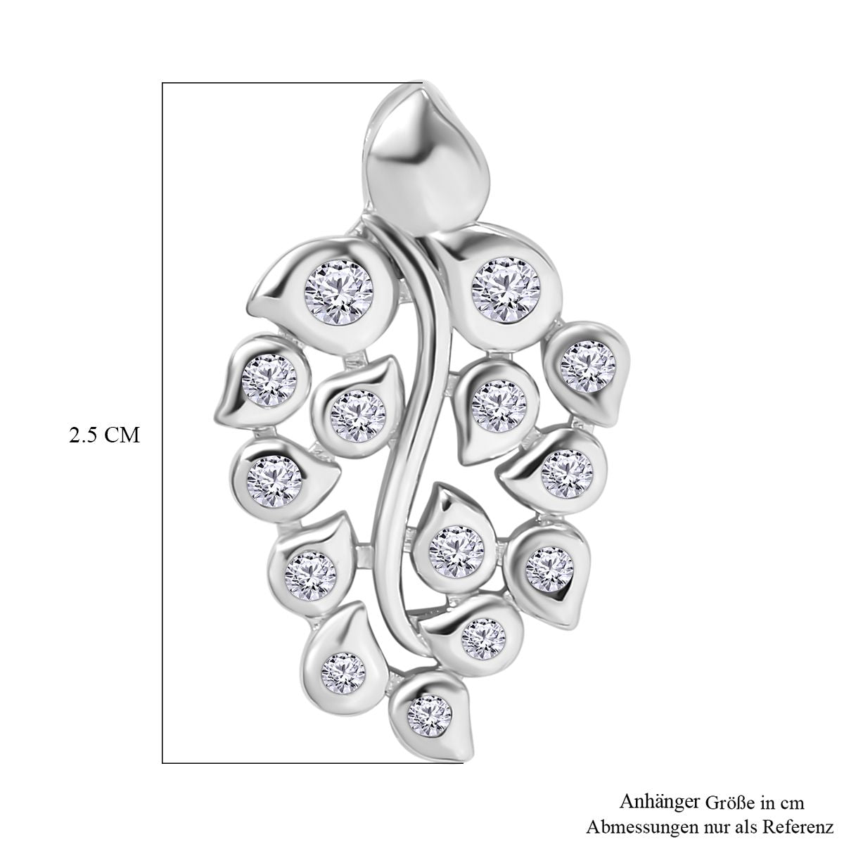 Moissanit Anhänger 925 Silber rhodiniert ca. 0.41 ct