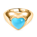 AA Amerikanischer natürlicher Sleeping Beauty Türkis Ring, 925 Silber 750 Gelbgold Vermeil (Größe 18.00) ca. 2.93 ct