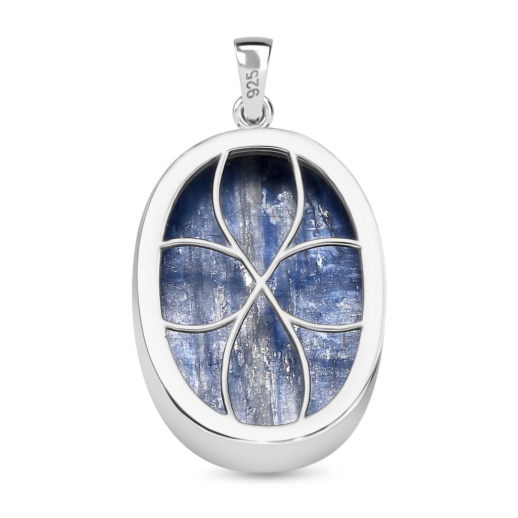 Kyanit Anhänger 925 Silber platiniert ca. 40.02 ct