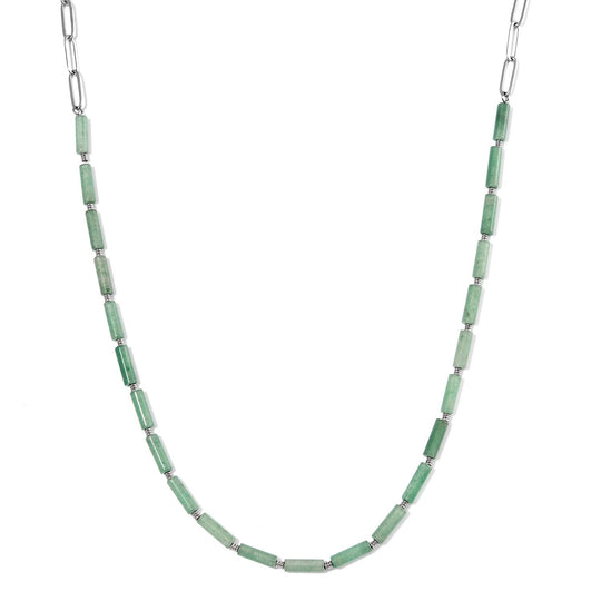 Jade Halskette ca. 50 cm + 5 cm Extender, 316L Edelstahl ca. 62.50 ct