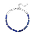Lapislazuli Armband ca. 20 cm + 3.5 cm Extender, 316L Edelstahl ca. 22.50 ct