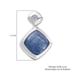 Kyanit, Weiße Zirkon Ohrringe, 925 Silber platiniert ca. 5.80 ct