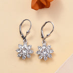 J Francis gefertigt mit SWAROVSKI Weißer Swarovski Kristall Ohrringe 925 Silber platiniert 2.61 ct