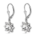 J Francis gefertigt mit SWAROVSKI Weißer Swarovski Kristall Ohrringe 925 Silber platiniert 2.61 ct
