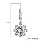 J Francis gefertigt mit SWAROVSKI Weißer Swarovski Kristall Ohrringe 925 Silber platiniert 2.61 ct