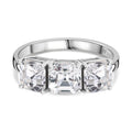 J Francis gefertigt mit SWAROVSKI - ASSCHER SCHLIFF Weißer Kristall Ring 925 Silber rhodiniert (Größe 19.00)