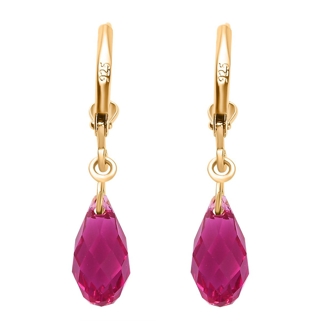 J Francis J Francis gefertigt mit SWAROVSKI Fuchsia Swarovski Kristall Ohrringe 925 Silber vergoldet