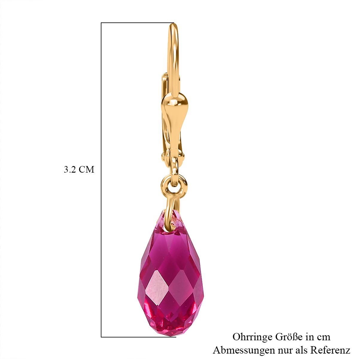 J Francis J Francis gefertigt mit SWAROVSKI Fuchsia Swarovski Kristall Ohrringe 925 Silber vergoldet