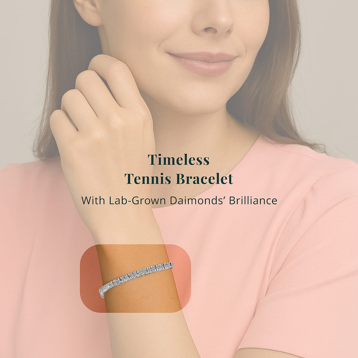 LUXURIANT DIAMOND - Lab Grown Diamant SI Armband ca. 18.5 cm 925 Silber Platiniert (10-15 Werktage Lieferzeit) ca. 2.00 ct