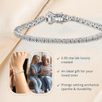 LUXURIANT DIAMOND - Lab Grown Diamant SI Armband ca. 18.5 cm 925 Silber Platiniert (10-15 Werktage Lieferzeit) ca. 2.00 ct