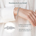 LUXURIANT DIAMOND - Lab Grown Diamant SI Armband ca. 18.5 cm 925 Silber Platiniert (10-15 Werktage Lieferzeit) ca. 2.00 ct
