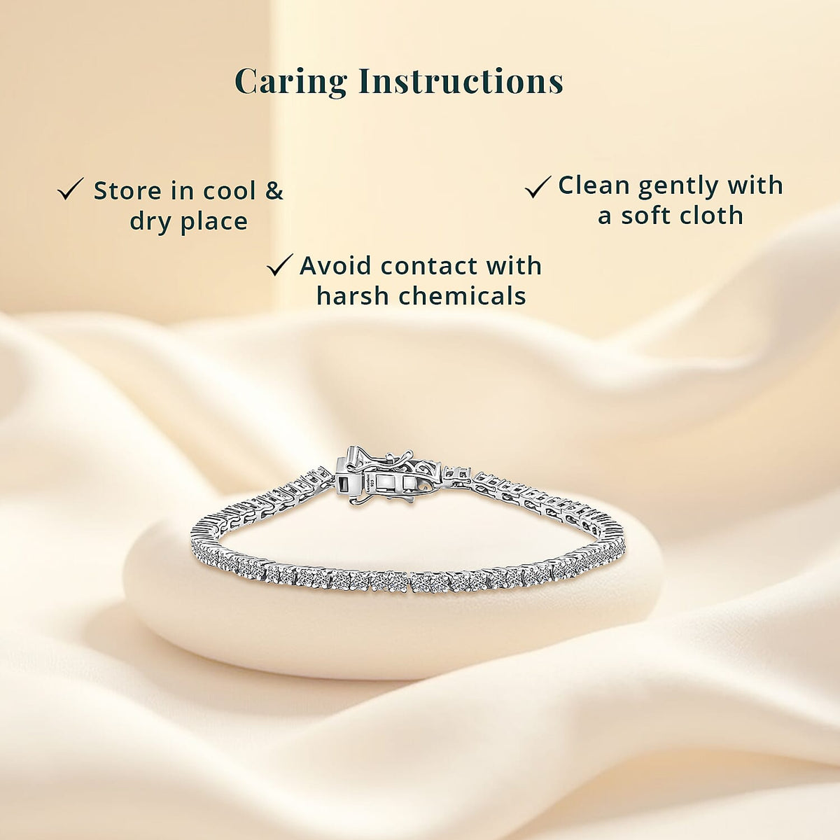 LUXURIANT DIAMOND - Lab Grown Diamant SI Armband ca. 18.5 cm 925 Silber Platiniert (10-15 Werktage Lieferzeit) ca. 2.00 ct