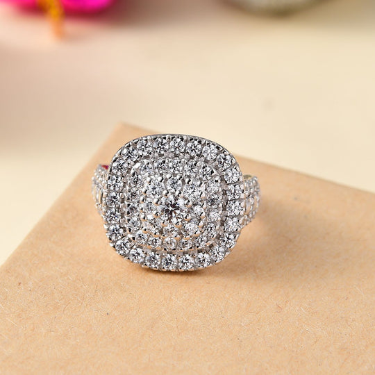 J Francis gefertigt mit SWAROVSKI - Zirkonia Ring 925 Silber rhodiniert,(Größe 19.00)