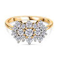 J Francis gefertigt mit SWAROVSKI Zirkonia Ring 925 Silber 750 Gelbgold Vermeil (Größe 19.00)