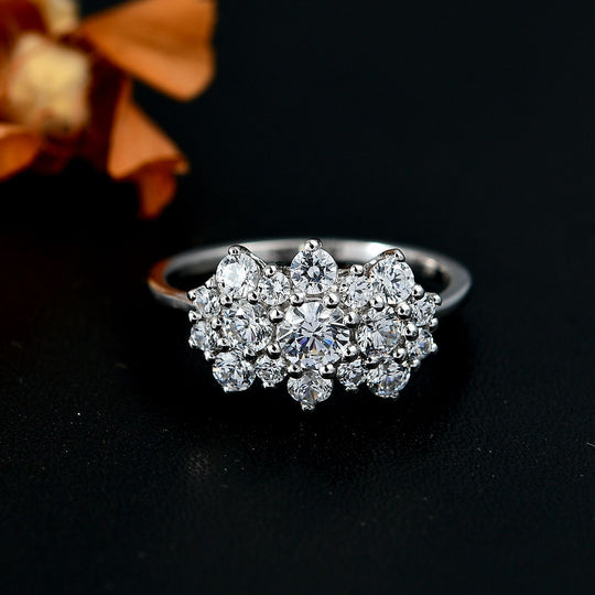 J Francis gefertigt mit SWAROVSKI Zirkonia Ring 925 Silber 750 Gelbgold Vermeil (Größe 20.00)