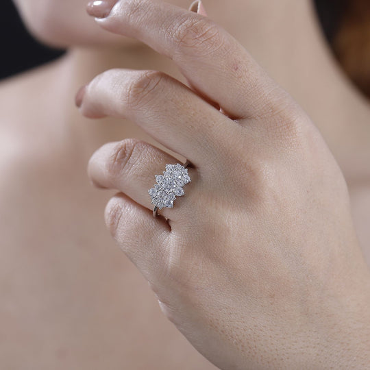 J Francis gefertigt mit SWAROVSKI Zirkonia Ring 925 Silber 750 Gelbgold Vermeil (Größe 20.00)