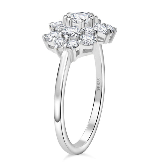 J Francis gefertigt mit SWAROVSKI Zirkonia Ring 925 Silber 750 Gelbgold Vermeil (Größe 20.00)