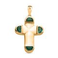 Smaragd Triplett Quarz Kreuz  Anhänger - 2,28 ct.