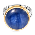 Kyanit Ring 925 Silber platiniert und vergoldet (Größe 17.00) ca. 14,91 ct