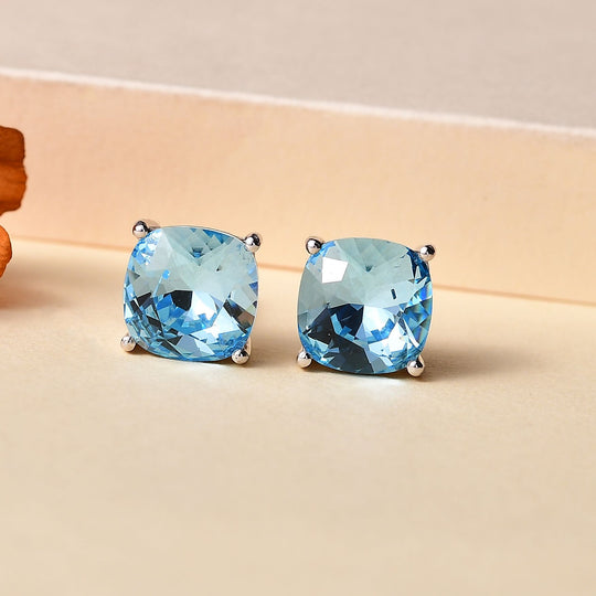 J Francis gefertigt mit SWAROVSKI Siam Kristall Ohrringe 925 Silber vergoldet