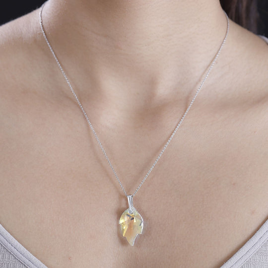 J Francis J Francis gefertigt mit SWAROVSKI Goldener Schatten Swarovski Kristall Anhänger 925 Silber 750 Gelbgold Vermeil
