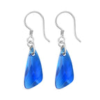 J Francis gefertigt mit SWAROVSKI Capri Blau Swarovski Kristall Ohrringe 925 Silber platiniert