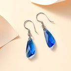 J Francis gefertigt mit SWAROVSKI Capri Blau Swarovski Kristall Ohrringe 925 Silber platiniert